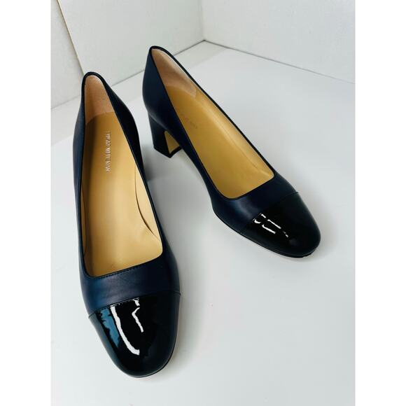 Stuart Weitzman Milla Blue Patent Leather Pumps Women’s Size 8 Heel Classic Shoe - Picture 2 of 12